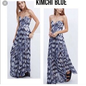 Kimchi Blue Strapless Navy and White Dress